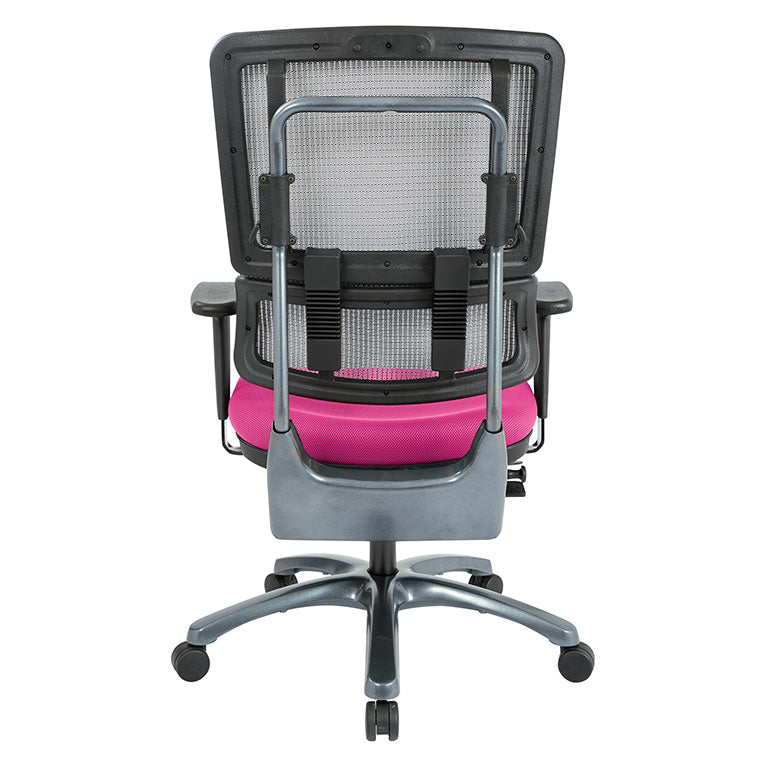 Vertical Grey Mesh Back Chair with Titanium Base